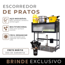 Escorredor de Pratos em Aço Inox  + BRINDE Kit Utensílios de Cozinha