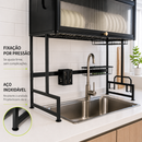 Escorredor de Pratos em Aço Inox  + BRINDE Kit Utensílios de Cozinha